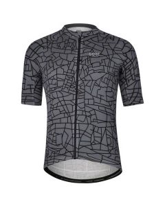 C5 Jersey Maglia Ciclismo Maniche Corte Uomo Black White