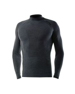 Biotex Maglia Ciclismo Running Intima Invernale Lupetto Calore Grigio Merino Manica Lunga