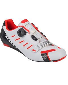 Scarpe Ciclismo Bici da Strada Scott Road Team Boa White Neon Red