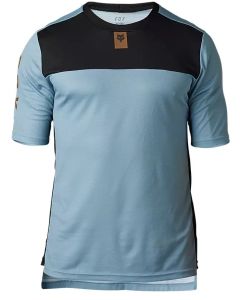 Fox Maglia Maniche Corte Uomo Defend SS Jersey MTB Enduro Nero Celeste SUPER OFFERTA