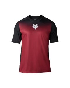 Maglia Maniche Corte FOX RANGER KEEL SS Rosso Bordeaux e Nero