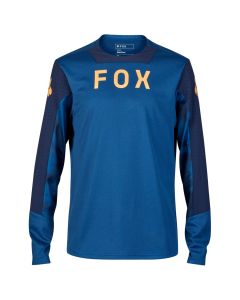 Maglia Fox Defend Maniche  Lunghe Jersey Blu MTB Enduro E-bike