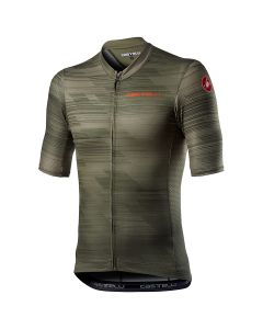 Maglia con Zip Castelli Maniche Corte Rapido Jersey Verde Militare