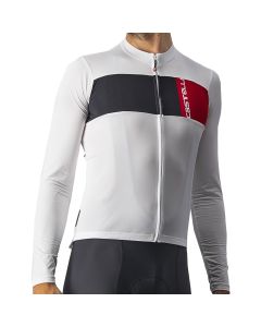 Maglia Maniche Lunghe con Zip Castelli Prologo 7  Bianco Nero Rosso