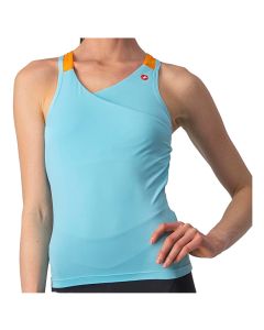 Top Castelli Canotta Smanicata Donna Solaris Top Azzurro e Arancio