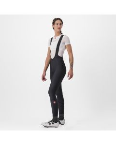 Calzamaglia con Bretelle Lunga Ciclismo Donna Velocissima Castelli Nero Invernale Felpato