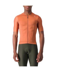 Maglia con Zip Castelli Maniche Corte ESPRESSO Jersey Marrone Ruggine Mocha