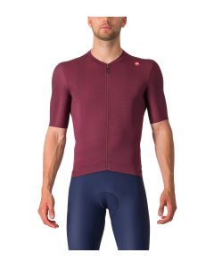 Maglia con Zip Castelli Maniche Corte ESPRESSO Jersey Deep Bordeau