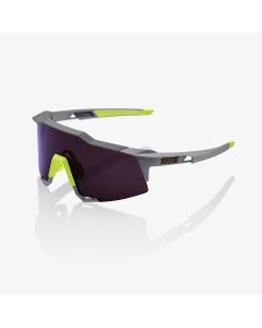 Occhiali Ciclismo 100% SPEEDCRAFT SL Grigio Giallo Lenti Purple