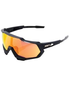 100% Occhiali sportivi MTB Speedtrap Soft Tact Black -Hyper Red Multilayer Mirror Lens