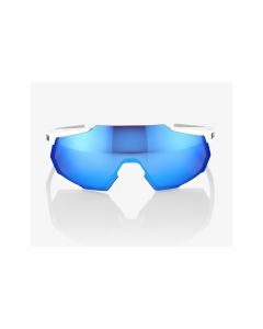 Occhiali Ciclismo 100% RACETRAP  Bianco White Hiper Blue Multilayer Mirror Lens