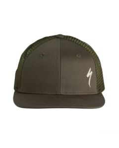 Cappellino Specialized Trucker Hat Logo Verde Militare Oak Green Birch White
