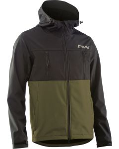 Giacca Northwave Easy out Giacca MTB Softshell Enduro MTB Gravel Nero e Verde Militare