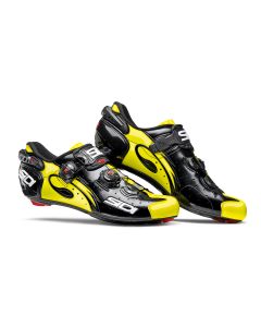 Scarpe Sidi Wire Carbon Vernice Lucido  Nero e Giallo Fluo