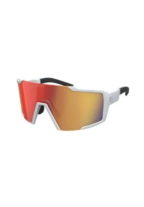 Occhiali Ciclismo Scott Shield Bianco Opaco Lenti Red Chrome